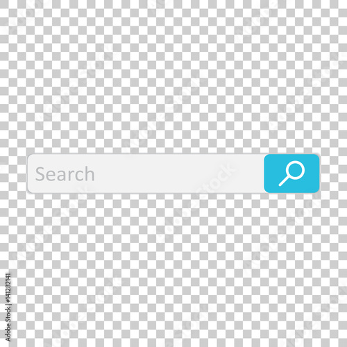 Search bar field. Vector interface element with search button. Flat vector illustration on isolated background.