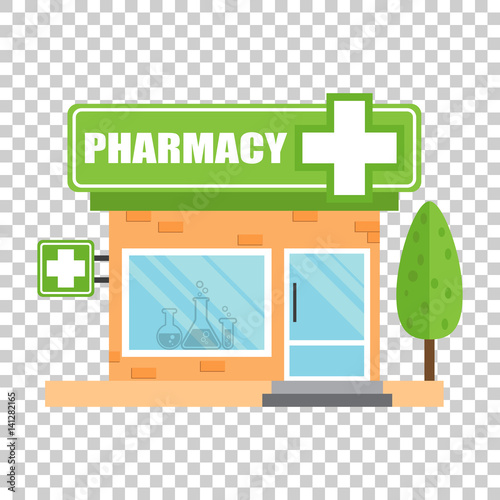 Pharmacy drugstore shop. Store pharmacy vector illustration on isolated background.