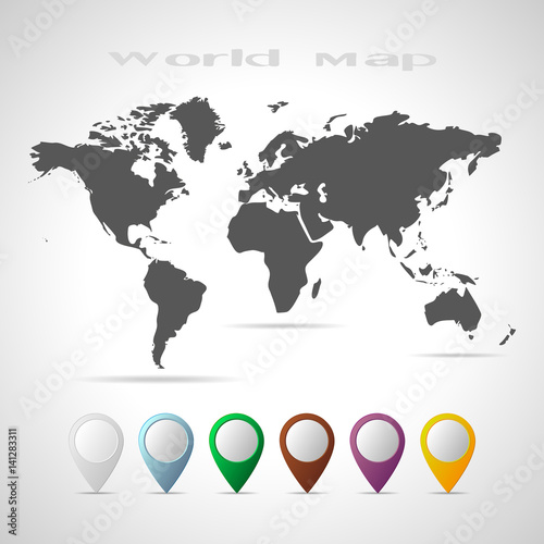 World Map. Vector illustration.