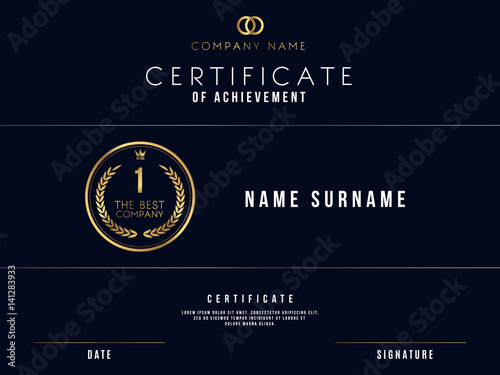 Vector Certificate Template Design with Certificate Award.