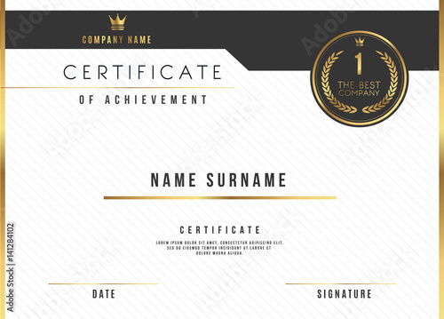 Vector Certificate Template Design with Certificate Award.
