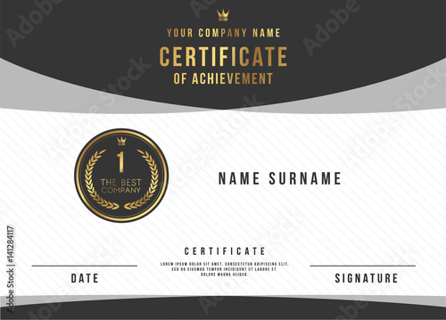 Vector Certificate Template Design with Certificate Award.