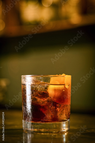 campari orange soda cocktail drink in bar