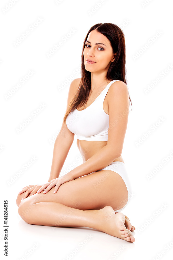 Young, sporty, fit and beautiful girl in sporty underwear. Young, sporty, fit and beautiful girl in sporty underwear.