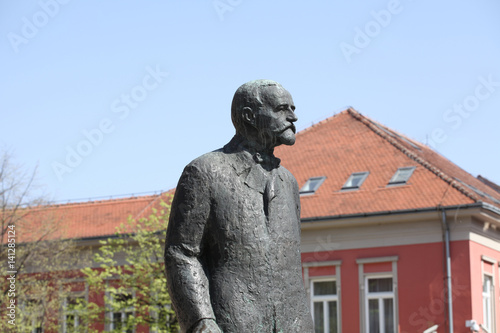 Monument of poet Jovan Jovanovic Zmaj in Old town in Novi Sad - Serbia