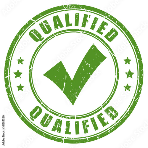 Qualified green tick stamp