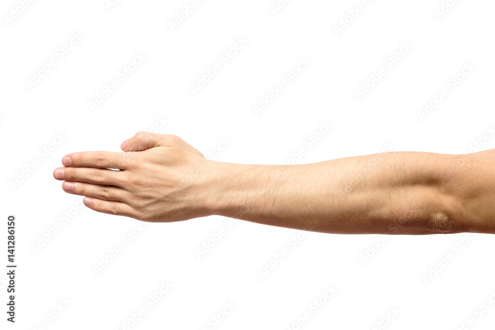 Man stretching hand to handshake isolated Man stretching hand to handshake isolated