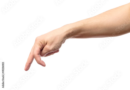 Man hand with fingers simulating someone walking or running