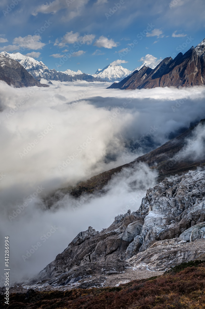 View at Manaslu glacier in Nepal