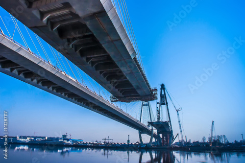 Construction of the bridge.