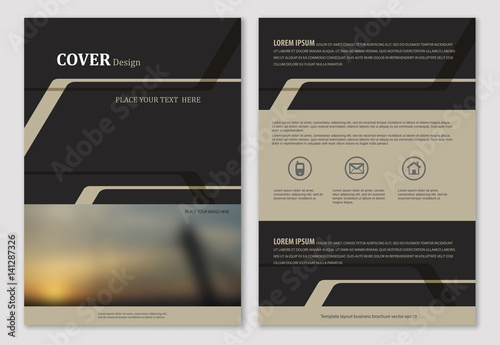 Template layout for annual report brochure flyer cover design vector