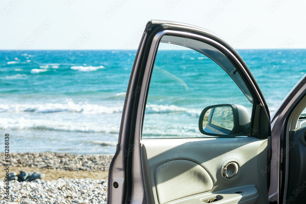 Car door and sea