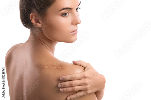 Wallpaper Mural Woman with a scar on her shoulder
