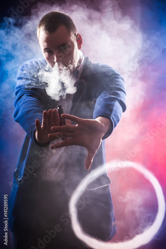 Rings of smoke. Tricks with...