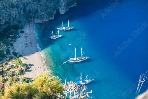 Fototapeta Naklejka Na Ścianę i Meble -  butterfly valley high angle view form a distance. kelebekler vadisi