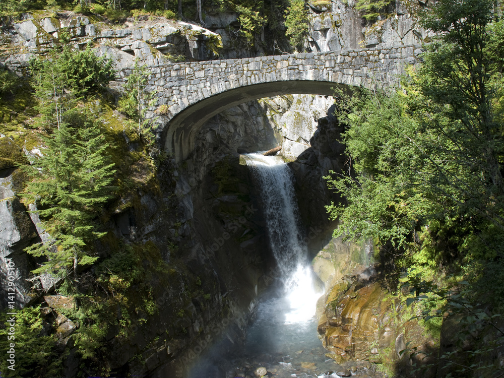 Fototapeta premium Waterfall Under Bridge