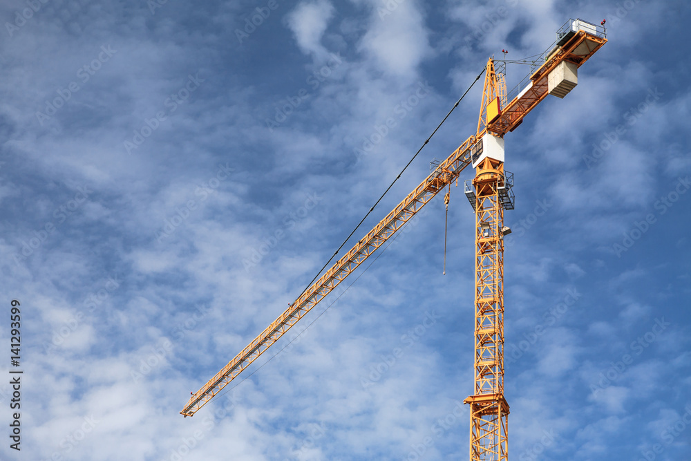 Construction Crane Blue Sky Clouds Construction Crane Blue Sky Clouds