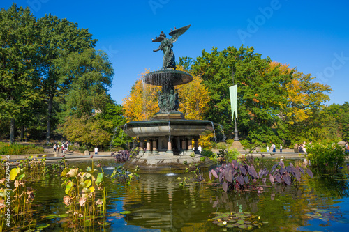  A beautiful Autumn day at the Angel of the Waters statue at Bethesda Terrace