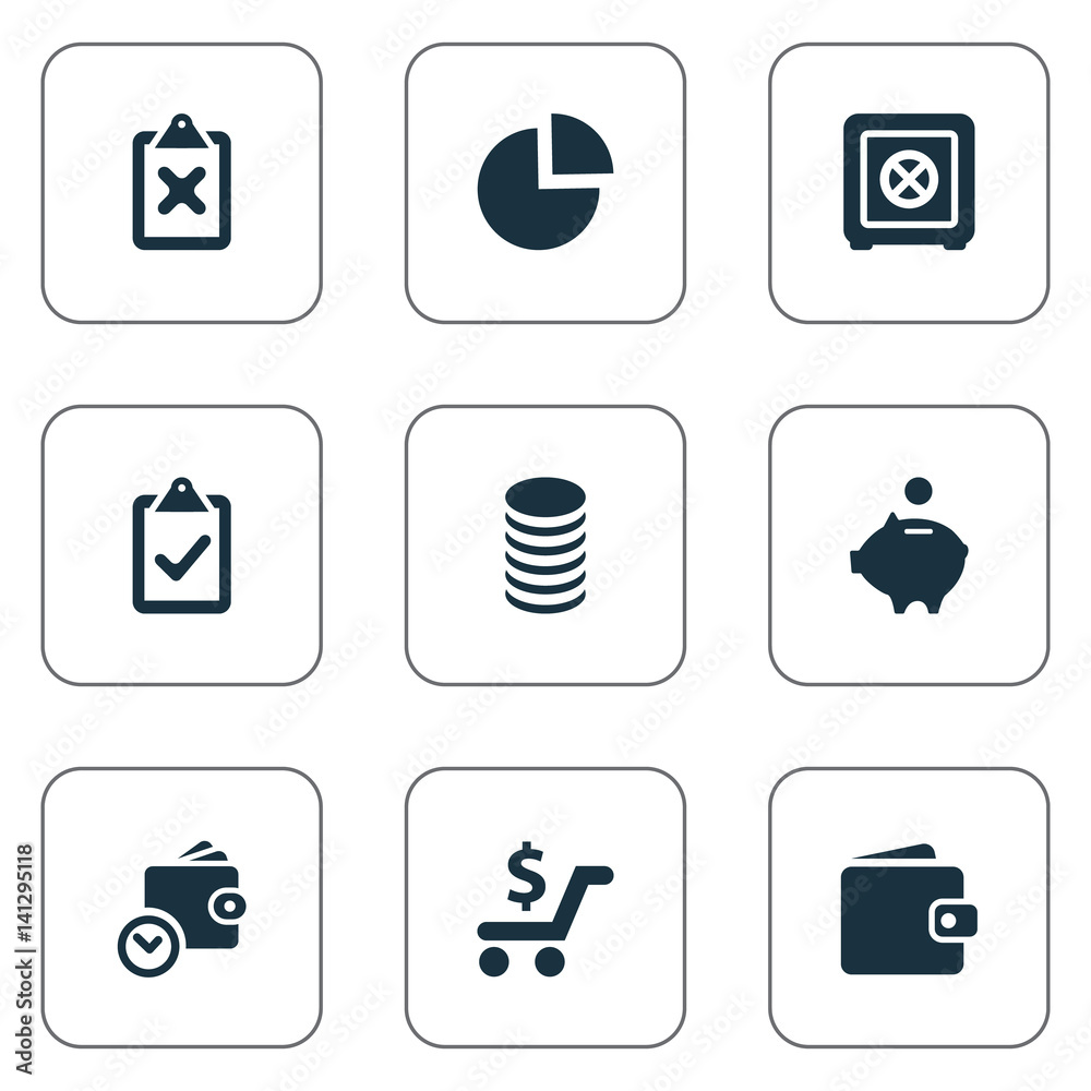 Vector Illustration Set Of Simple Finance Icons Elements Billfold Piggy Bank Cross On Clipboard And Other Synonyms Check Earnings And Pig Stock Vector Adobe Stock Vector Illustration Set Of Simple Finance Icons Elements Billfold Piggy Bank Cross On Clipboard And Other Synonyms Check Earnings And Pig Stock Vector Adobe Stock