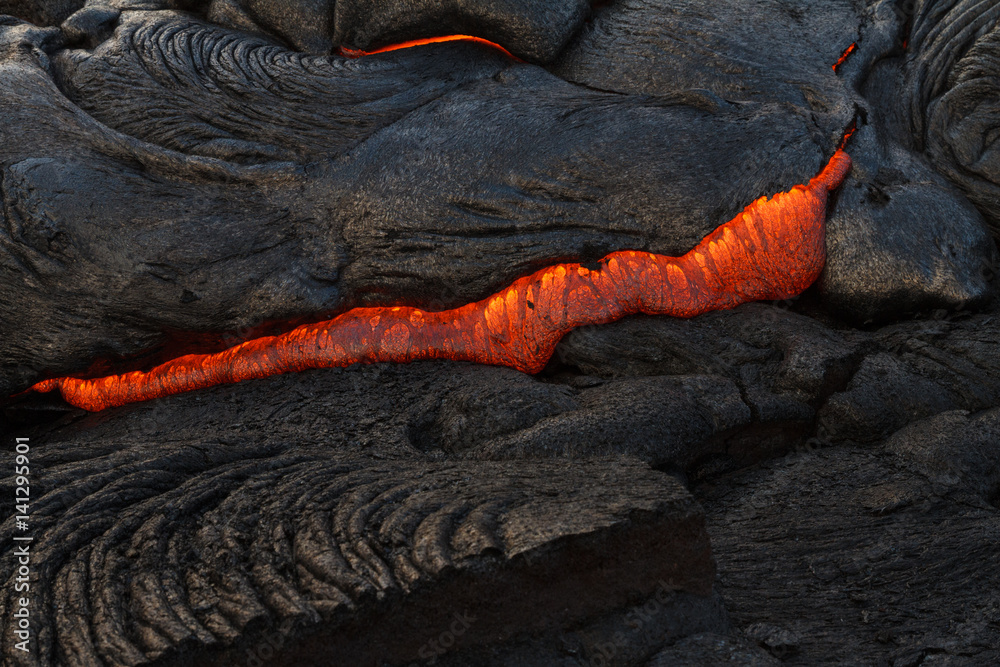 Lava Crack with Glowing Magma Stock Photo | Adobe Stock