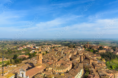 Aerial view of the city of Siena