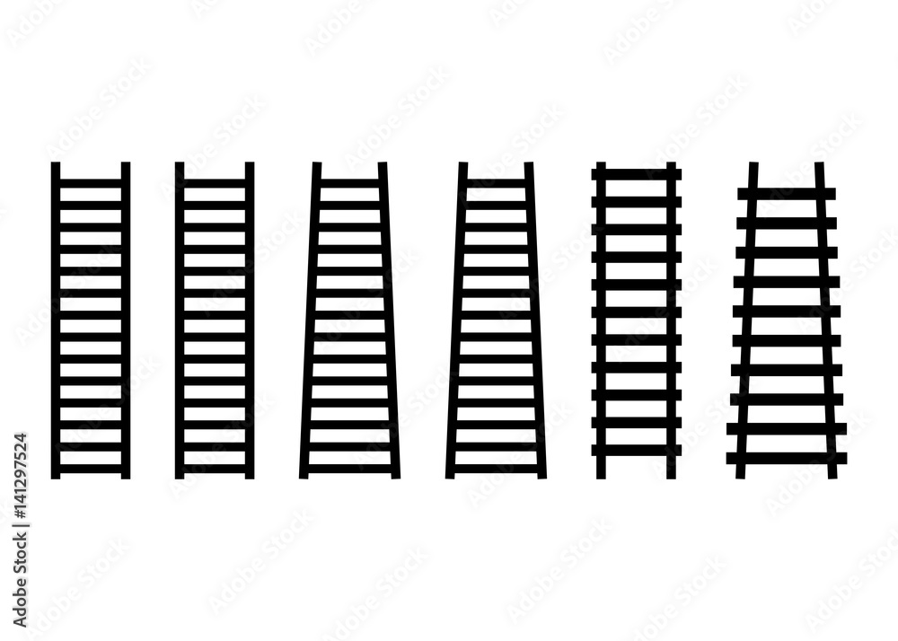 Collection staircase, black silhouette on white background illustration Collection staircase, black silhouette on white background illustration