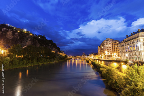 Grenoble architecture along Isere River © Henryk Sadura