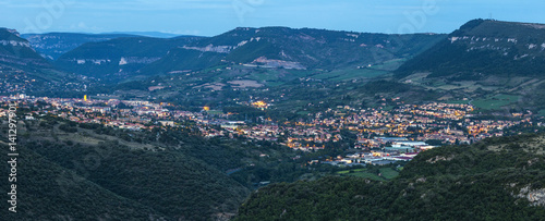 Millau panorama at evening