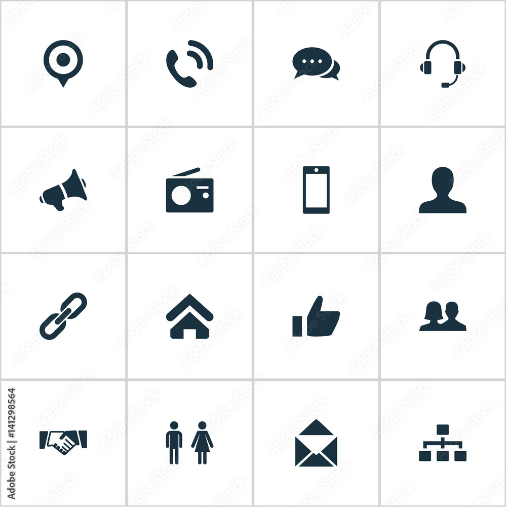 Vector Illustration Set Of Simple Social Icons. Elements Letter