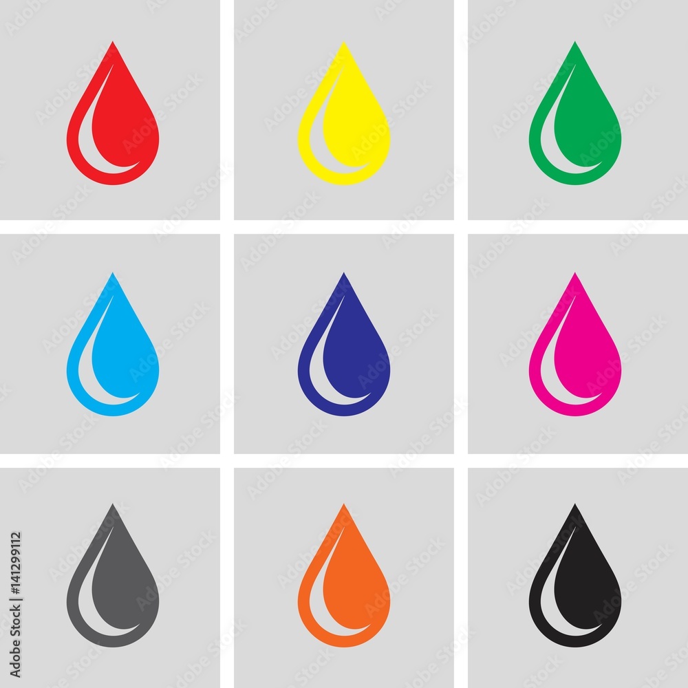 Drop icon, vector illustration. Flat design style Drop icon, vector illustration. Flat design style