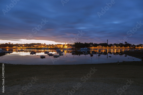 Benodet panorama at sunrise. Benodet, Brittany, France