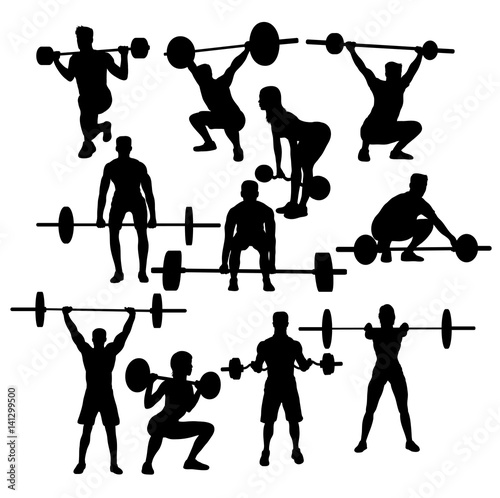 weightlifting Sport Activity, art vector silhouettes design