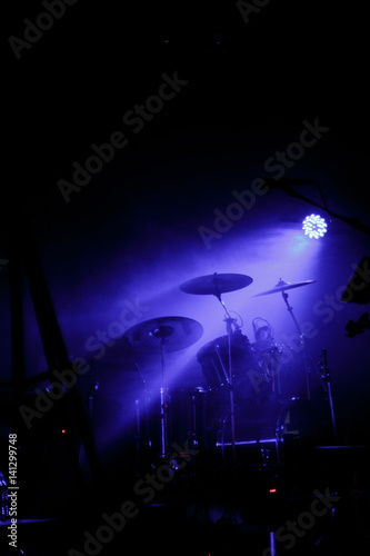 Drum kit surrounded by smoke © jlsphotos