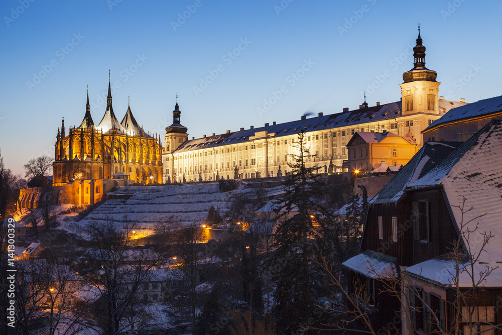Former Jesuit College and St. Barbara's Church in Kutna Hora
