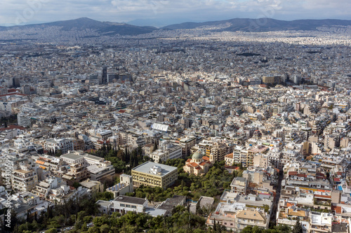 Amazing view of the city of Athens from Lycabettus hill, Attica, Greece