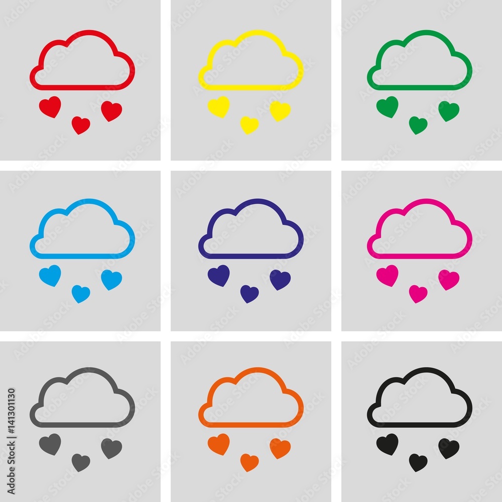 from the cloud falling hearts icon stock vector illustration flat design from the cloud falling hearts icon stock vector illustration flat design