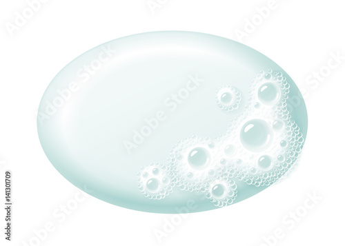 Ellipse bar of soap with foam isolated on white. Easy recolored vector