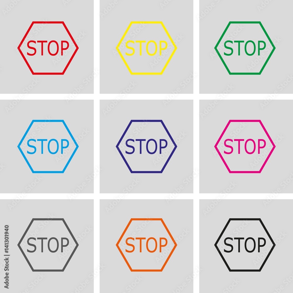 stop icon stock vector illustration flat design stop icon stock vector illustration flat design