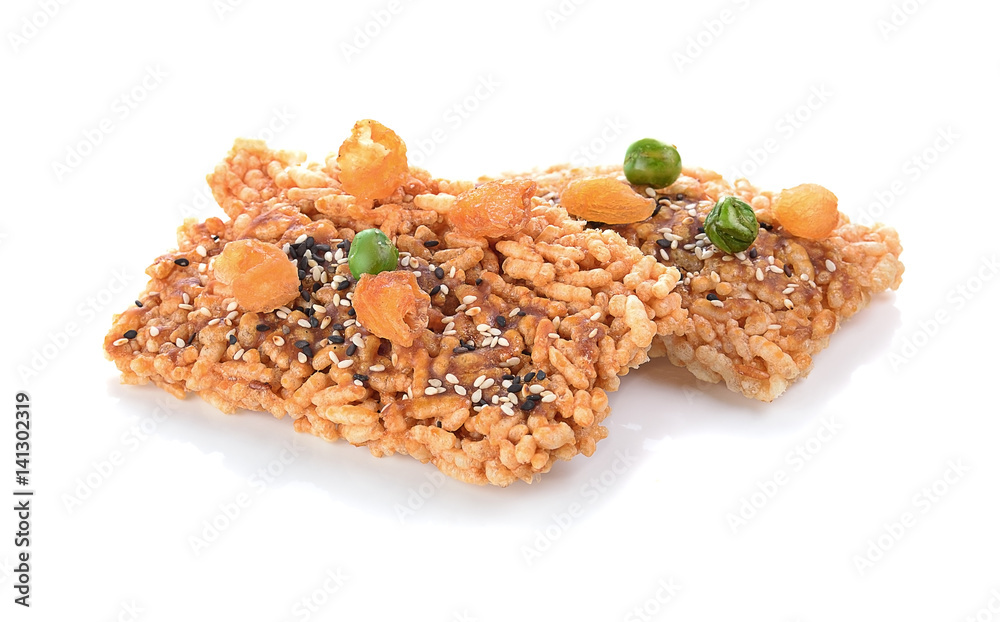 Thai Sweet Crispy Rice Cracker with Dried longan and peas Thai Sweet Crispy Rice Cracker with Dried longan and peas