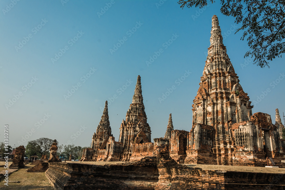Fototapeta premium AYUTTHAYA, THAILAND Ruins and Antiques at the Ayutthaya Historical Park
