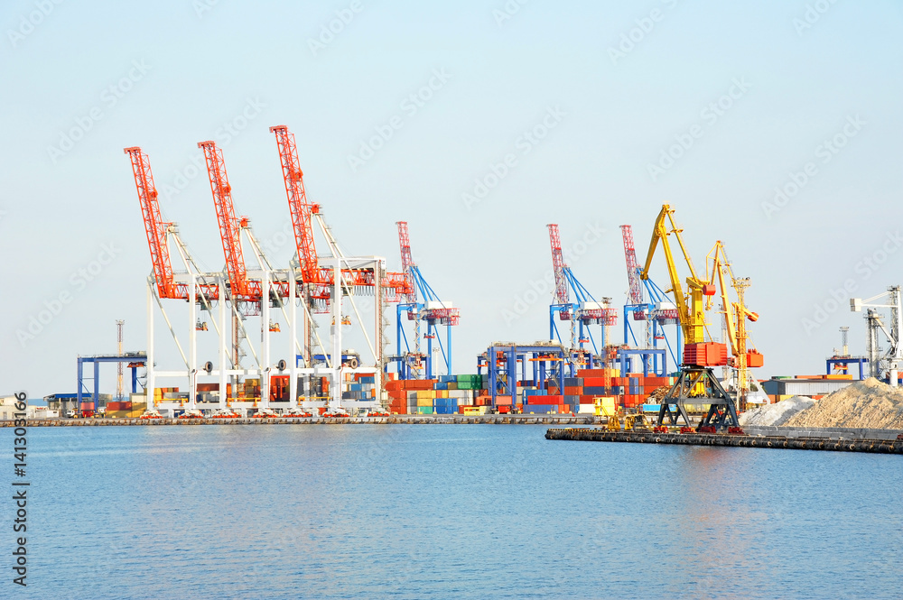 Port cargo crane and container