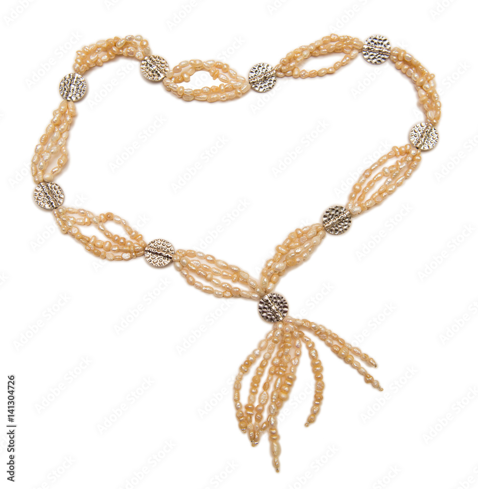Elegant necklace isolated on white background Elegant necklace isolated on white background
