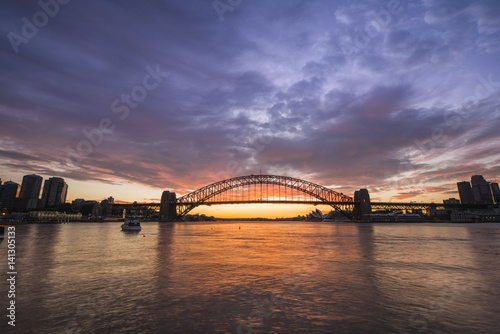 Sunrise from Sydney Harbor bridge. © leelakajonkij