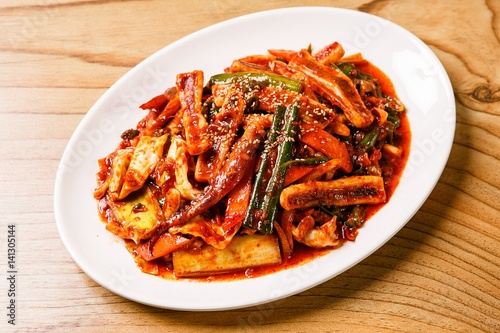 ojingeo bokkum is stir fried squid