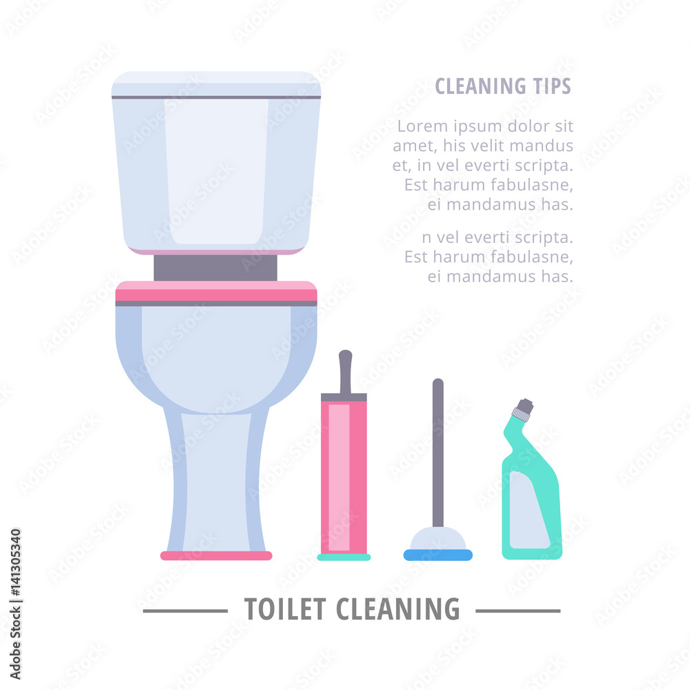 Toilet cleaning supplies vector Stock Vector Adobe Stock