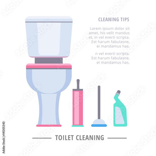 Toilet cleaning supplies vector