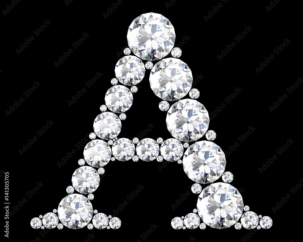 Diamond letters with gemstones (high resolution 3D image) Diamond letters with gemstones (high resolution 3D image)