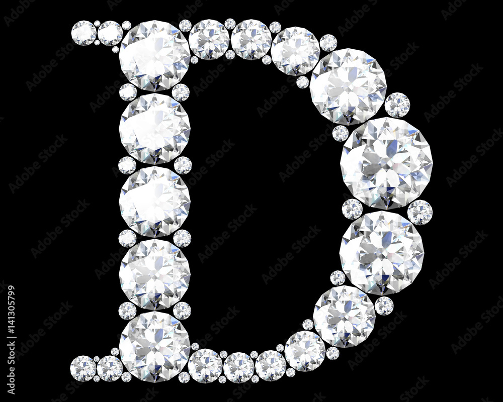 Diamond letters with gemstones (high resolution 3D image) Diamond letters with gemstones (high resolution 3D image)