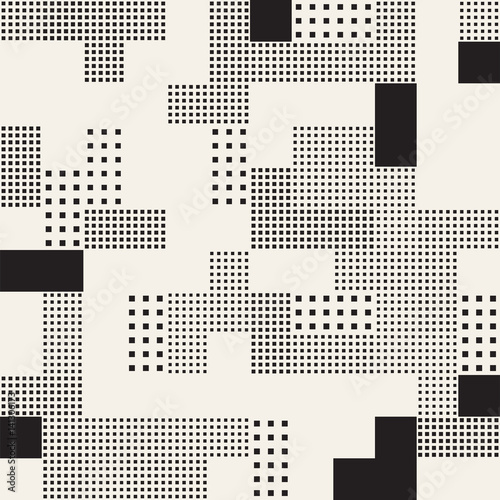 Endless Abstract Background With Random Size Squares. Vector Seamless Pattern.