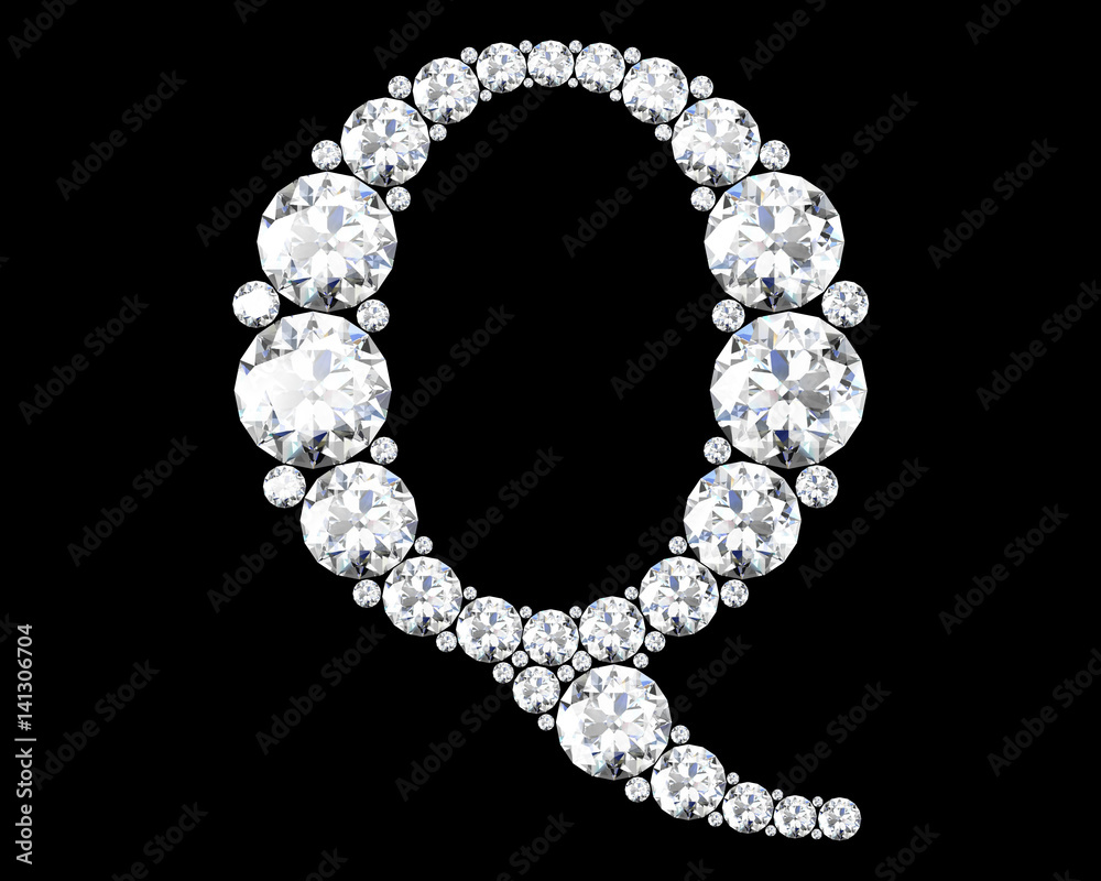 Diamond letters with gemstones (high resolution 3D image) Diamond letters with gemstones (high resolution 3D image)